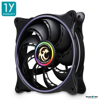 ภาพขนาดย่อของภาพหน้าปกสินค้าพัดลมระบายความร้อน Tsunami Neon Light Series RGB P.W.M. Speed control Cooling Fan X 1  120mm (รับประกันสินค้า 1 ปี) จากร้าน tsunami_thailand บน Shopee ภาพที่ 5