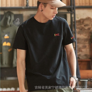 เสื้อยืดลําลอง ผ้าฝ้าย 100% แขนสั้นครึ่งแขน ทรงหลวม เหมาะกับฤดูร้อน สไตล์สตรีท สําหรับผู้ชาย 2021