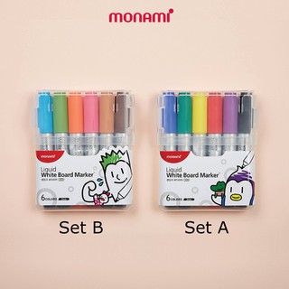 สินค้า ปากกาไวท์บอร์ด monami whiteboard SigmaFlo Set6สี