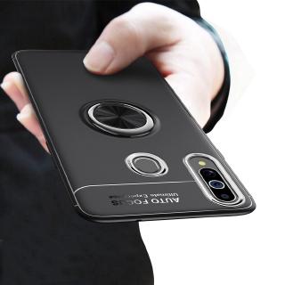 Samsung Galaxy A20S Soft TPU Casing Magnetic Car Ring Holder Case Shockproof Silicone Back Cover