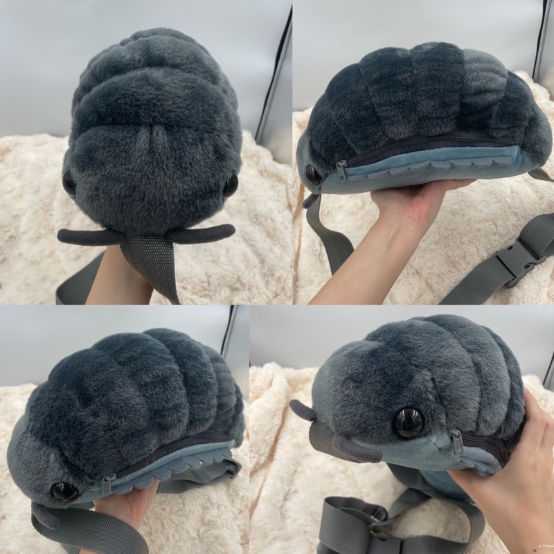 กระเป๋าคาดอก-ไอโซพอดสีเทาเข้ม-ใส่ของได้จริง-น่ารักมาก-isopod-dangomushi