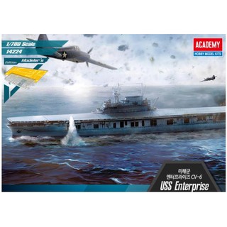 โมเดลประกอบ Academy Model 1/700 AC14224 USS ENTERPRISE CV-6