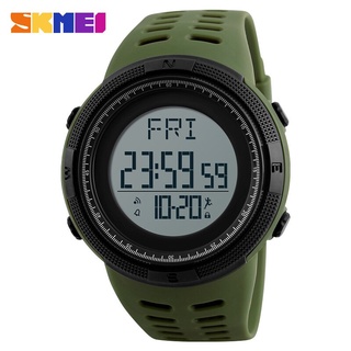 SKMEI Outdoor Digital Watches Men Pedometer 2 Time Wrist Watch With Lock Waterproof Sport Mens Clock