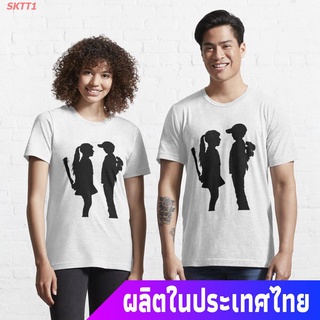 เสื้อยืดผู้ชายและผู้หญิง Banksy Boy Meets Girl! Essential T-Shirt Mens Womens T-shirts