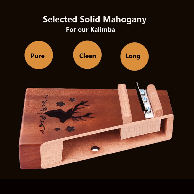 acouway-kalimba-17-key-thumb-piano-african-solid-mahogany-thumb-finger-piano-sanza-mbira-holiday-birthday-gift-with-12-free-zodiac-necklace-gemini-cancer-scorpio-aries-saggitarius-leo-nekclace-gift