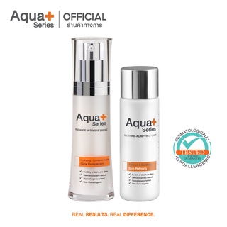 [AQUA11 ลด 130.-] AquaPlus Radiance-Intensive Essence 30 ml. &amp; Soothing-Purifying Toner 50 ml. โทนเนอร์ และเอสเซนส์