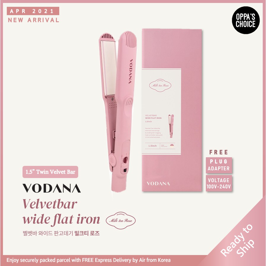 พร้อมส่ง-สินค้าใหม่-vodana-velvet-bar-wide-flat-iron-ชานมกุหลาบ