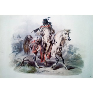 โปสเตอร์ ภาพวาด อเมริกัน อินเดียแดง Native American Indian POSTER 24”x35” Inch Painting Western V6