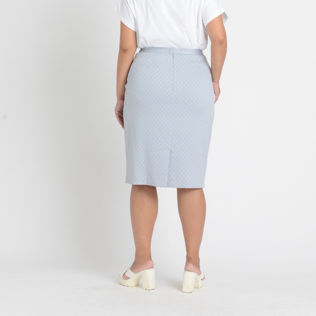 gsp-gorgeous-skirt-กระโปรงจีเอสพี-กระโปรงยาวคลุมเข่า-ผ้ามีเทคเจอร์ในตัว-สีเทา-sl26bz
