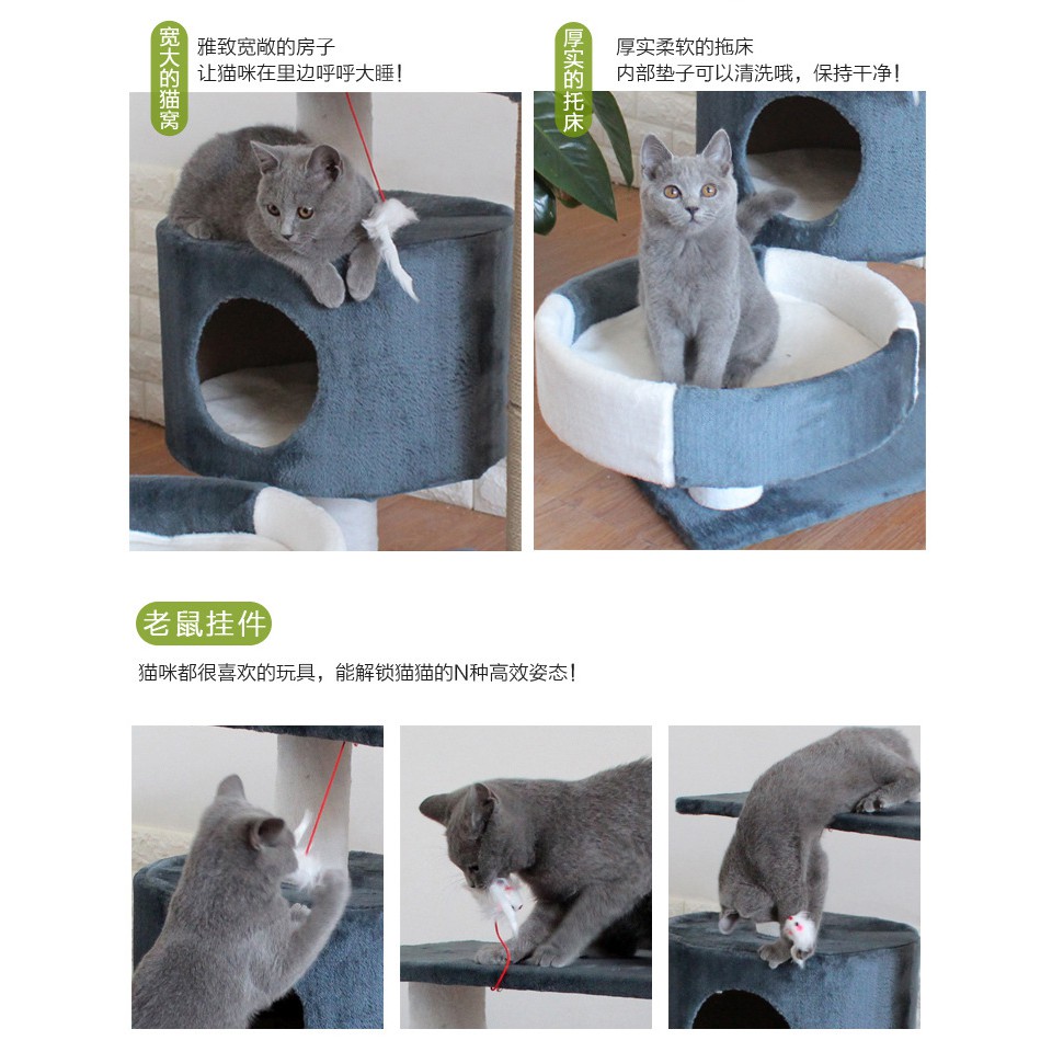 พร้อมส่งจากไทย-cat-tower-คอนโดแมวขนาดกลางครบทุกการใช้งาน