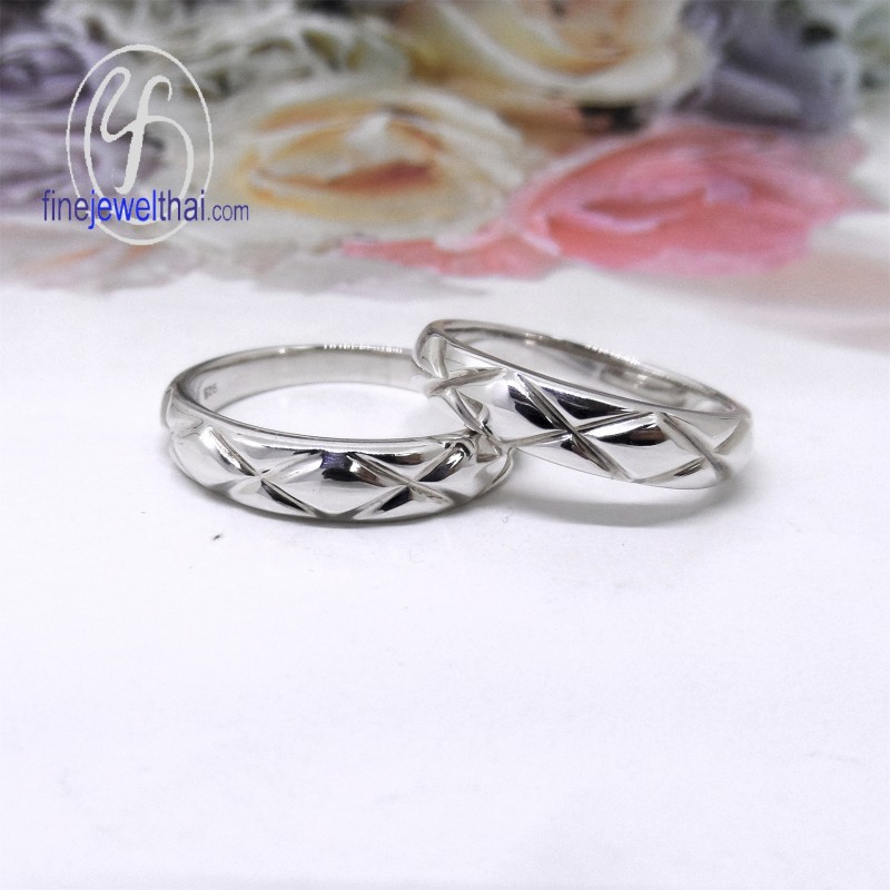 แหวนเงิน-แหวนคู่-เงินแท้925-แหวนหมั้น-แหวนแต่งงาน-couple-silver-wedding-ring-finejewelthai-rc119600