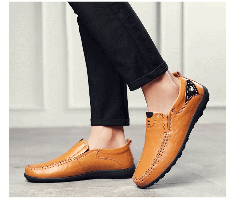 มุมมองเพิ่มเติมของสินค้า รองเท้าโลฟเฟอร์ วัสดุหนัง ระบายอากาศได้ดี สำหรับผู้ชาย