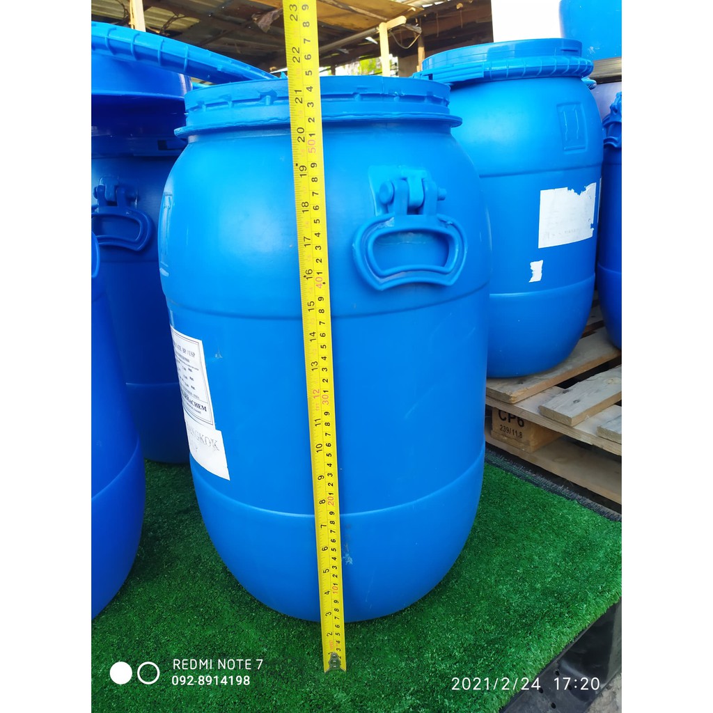 ถังพลาสติกสีฟ้า-40-ลิตร-ถังน้ำ-ถังขยะ-ถังหมัก-ทรงโอ่ง-พร้อมฝาปิด-สายรัดอย่างดี-ขนาด-27-55-ซม