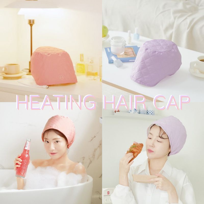 ( พร้อมส่ง ) b.b Heating Hair Cap หมวกอบไอน้ำ มี 2 สี Shopee Thailand