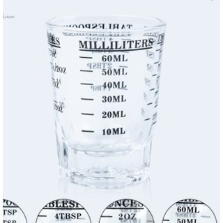แก้วหนาถ้วยตวง 60ml กาแฟเอสเพรสโซ่ 2 oz 1610-1835