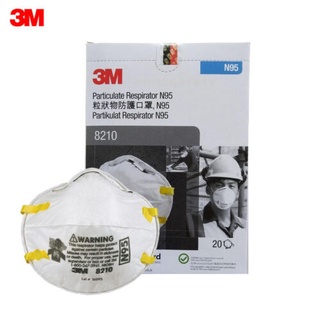 3เอ็ม หน้ากากป้องกันฝุ่น ละออง มาตรฐาน N95 รุ่น 8210 3M Particulate Respirator, 8210 , N95 บรรจุ 20 ชิ้น