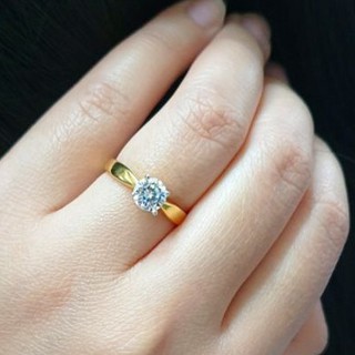 ราคาแหวนเพชร 0116 \"รุ่นเคลือบทองหนาพิเศษ\" แหวนทองไมครอน แหวนทองสวย แหวนประดับพลอย แหวนใส่ออกงาน แหวนทองไมครอน