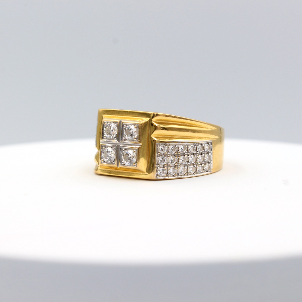 แหวนทองแท้-หลุดจำนำ-size-58-แหวนเพชรแท้เกสร-ทองคำแท้-18k
