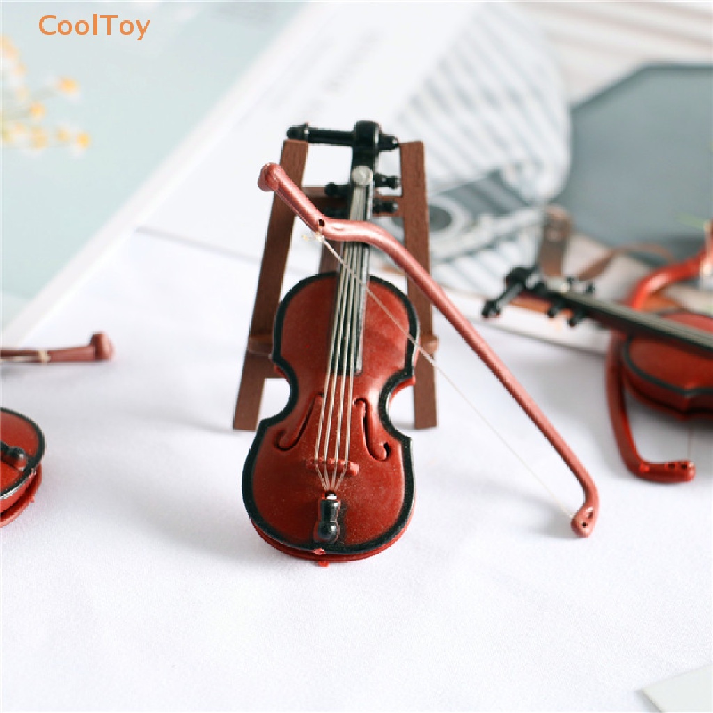 cooltoy-โมเดลเครื่องดนตรีไวโอลิน-กีตาร์คลาสสิก-ขนาดเล็ก-สําหรับบ้านตุ๊กตา-1-12-ขายดี