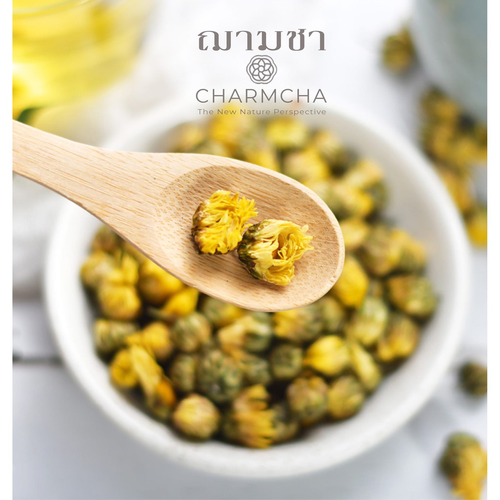 ชาดอกเก็กฮวยป่า-chrysanthemum-flowertea-แก้ร้อนในดับกระหาย-เจ็บคอ-เพิ่มความสดชื่น-ชาดอกไม้-charmcha-ฌามชา