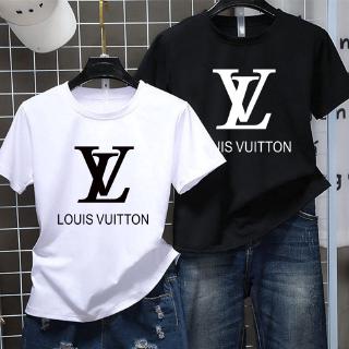 LV-SHORTเสื้อยืดฮิตคอกลมแขนสั้นใส่ได้ทั้งหญิงและชายลายlvการ์ตุน