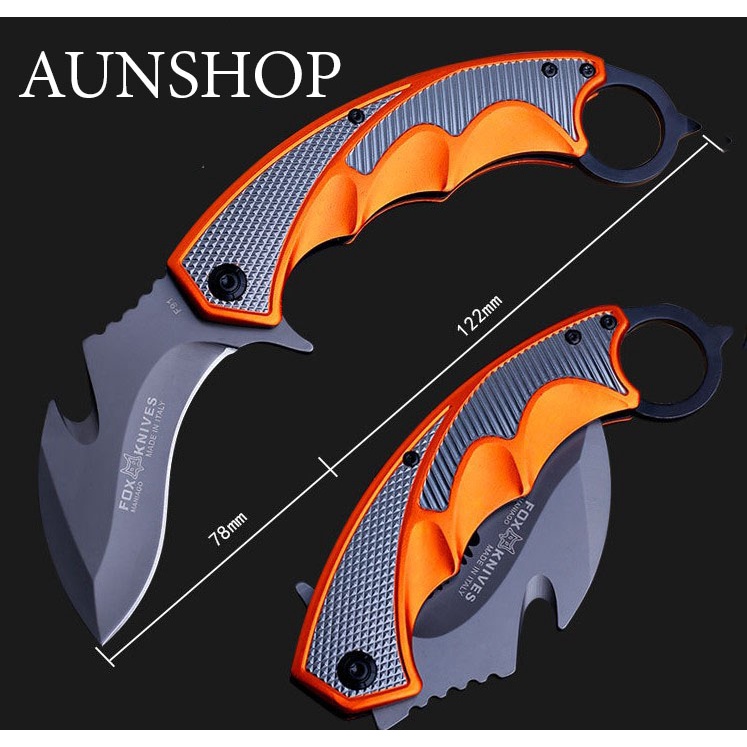 P74 มีดพับ FOX Knives รุ่น F91 สะดวก เดินป่า มีดอเนกประสงค์ สลักตราบน ...