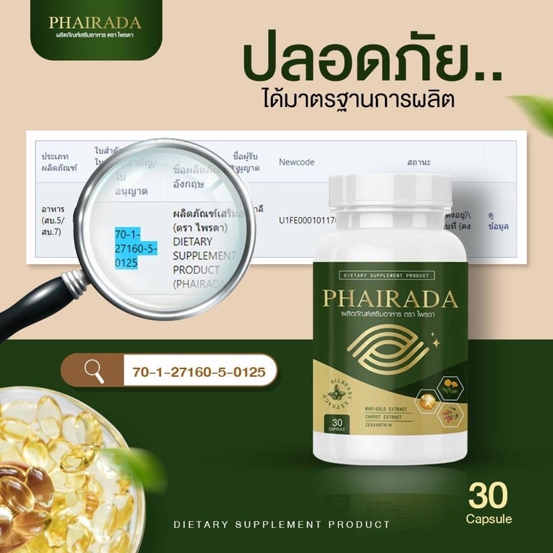 ฟื้นฟูดวงตา-ลูทีน-บำรุงจอประสาทตา-ป้องกันโรคต้อ-ไพรดา-phairada