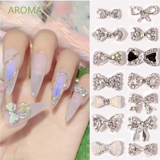 Aroma อุปกรณ์ตกแต่งเล็บไข่มุกคริสตัล 3D Diy 5 ชิ้น