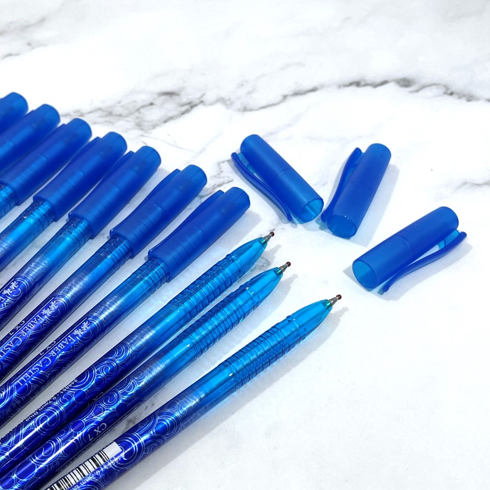 แพ็ค-2ด้าม5ด้าม-10ด้าม-ปากกาลูกลื่น-0-7-มม-faber-castell-supersmooth-รุ่น-cx-ปากกา-สีน้ำเงิน-ปากกาแบบปลอก