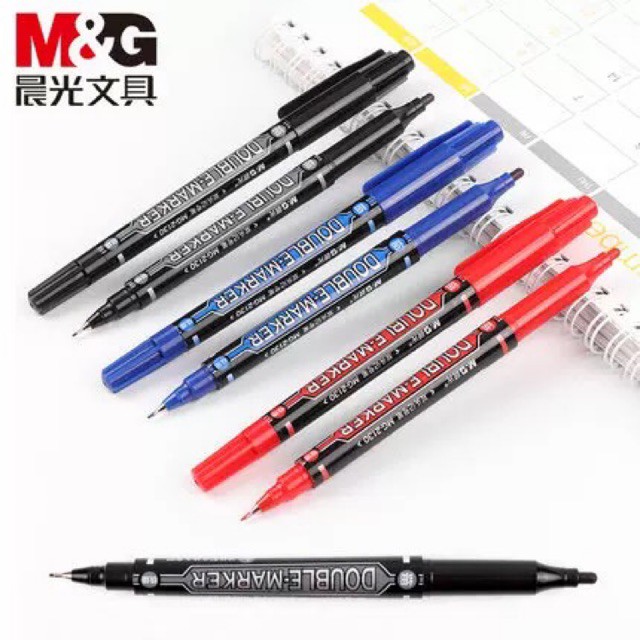 m-amp-g-ปากกาเขียน-cd-2-หัว-0-8-mm-2-8-mm-มีสีน้ำเงิน-สีดำ-และ-สีแดง