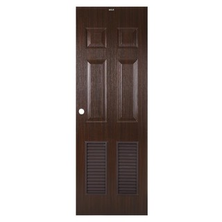 Bathroom door UPVC DOOR LT04 70X200CM BROWN OAK Door frame Door window ประตูห้องน้ำ ประตูห้องน้ำUPVC LT-04เกล็ด 70X200 ซ