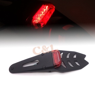 Motorcycle LED Red Trial Dirt Bike Fender Brake Stop Light Rear Tail Lamp Waterproof