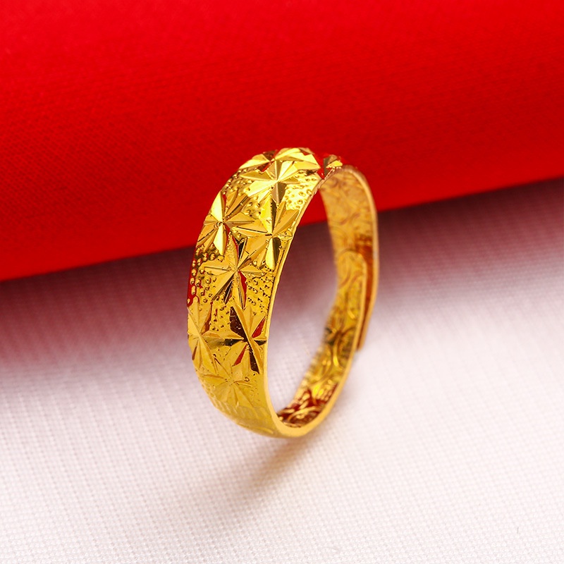 ภาพสินค้าแหวนชุบทอง 24K ชุบทอง รูปดอกกุหลาบ สามารถปรับได้ แฟชั่นเรียบง่าย สําหรับผู้หญิง จากร้าน youyushipin1.th บน Shopee ภาพที่ 4