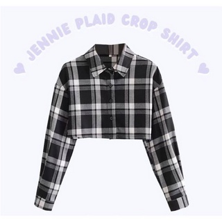 Jeline - JENNIE CROP เสื้อท็อปส์ | เสื้อครอป ลายสก๊อต