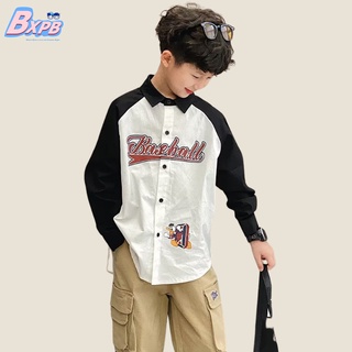 [BXPB] เสื้อเชิ้ตแขนยาว คอปก พิมพ์ลาย อินเทรนด์ ลําลอง แฟชั่นสําหรับเด็กผู้ชาย อายุ 3-15 ปี