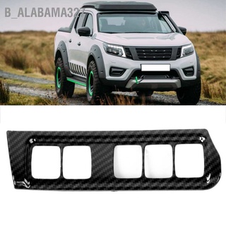 Alabama327 ฝาครอบปุ่มสวิตช์ไฟหน้า คาร์บอนไฟเบอร์ สําหรับ Nissan Navara Np300 2015‐2019