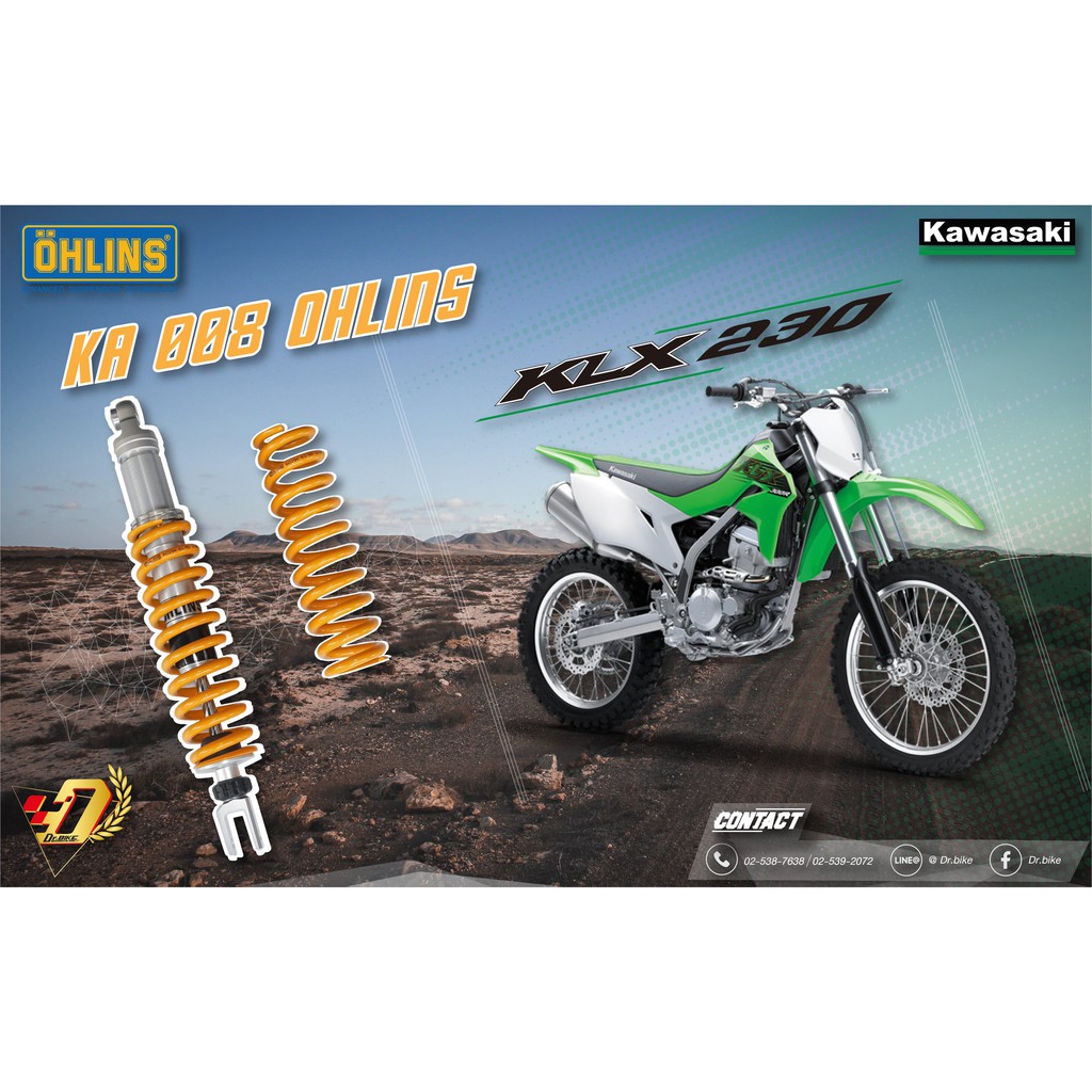 โช๊คหลัง-ohlins-ka008-สำหรับ-kawasaki-klx230-ของแท้-รับประกัน2ปีเต็ม-โดยตัวแทนจำหน่ายโดยตรง-dr-bike-bangkok