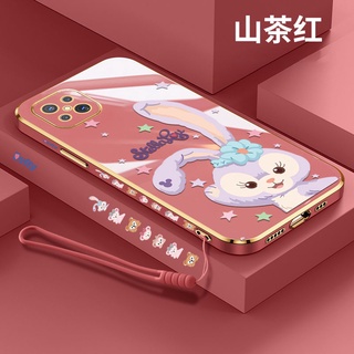 เคสมือถือ แบบนิ่ม ขอบตรง กันลื่น พร้อมสายคล้อง สําหรับ oppo a52 a92 a32 a53 2020 a5 a3s a12e a15 a15s a35 a92s a95