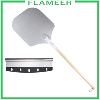 [Flameer] ไม้พายด้ามจับไม้ยาวสําหรับถ่ายโอนพิซซ่า 35"