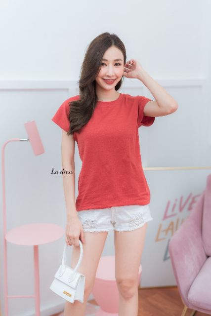 เสื้อคอกลมแขนในตัว-top-basic-style-ผ้าคอตตอลผสมสลาฟ