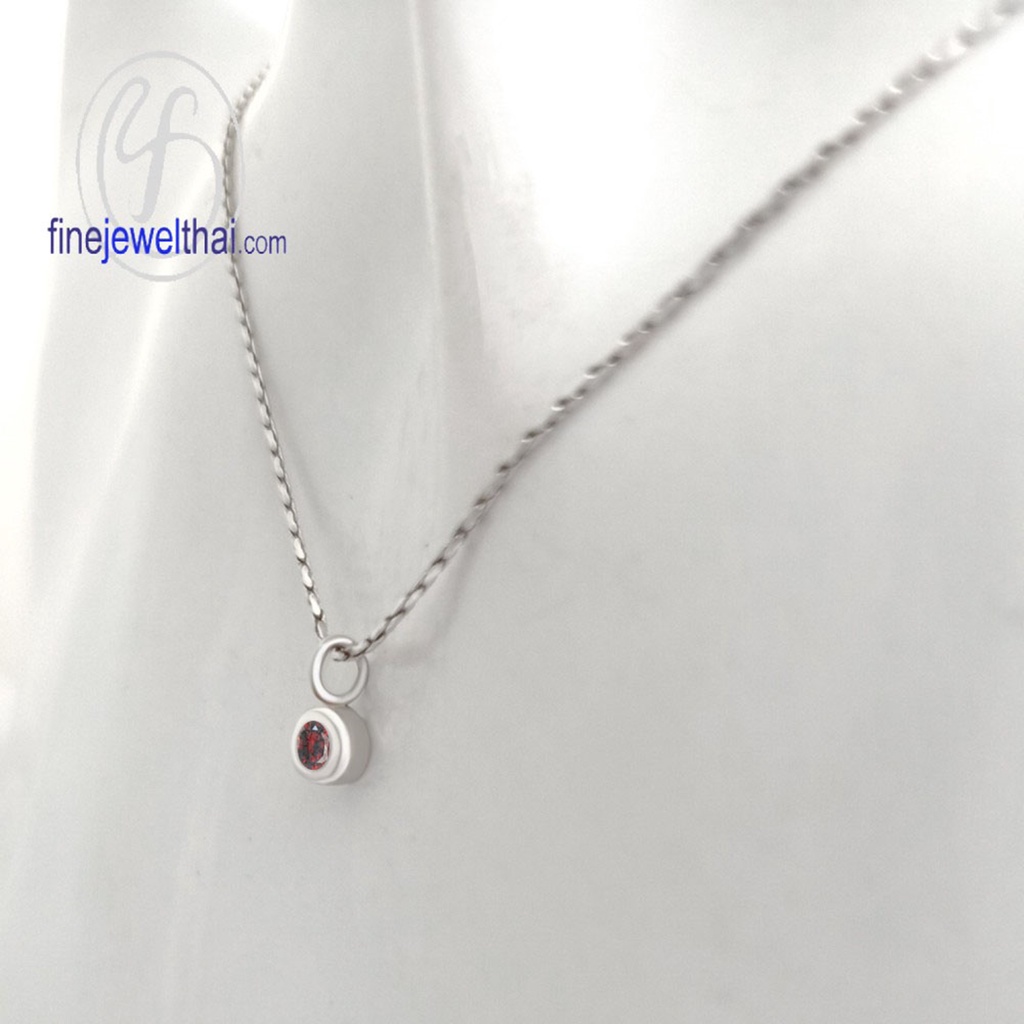 finejewelthai-จี้โกเมน-โกเมน-จี้เงินแท้-พลอยประจำเดือนเกิด-garnet-silver-pendant-birthstone-p1132gm00