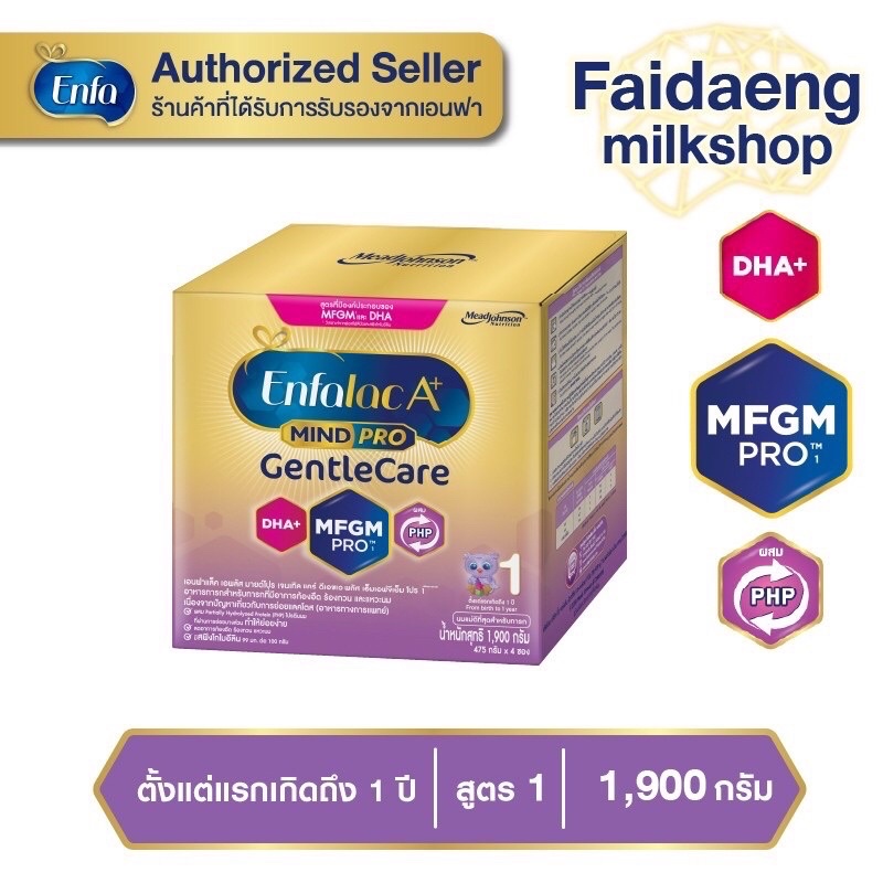 ภาพหน้าปกสินค้าEnfalac A+ 1 GentleCare เอนฟาแลค เอพลัส เจนเทิลแคร์ นมผงสูตรพิเศษ สูตร1 1900 กรัม (บรรจุ4ซอง)