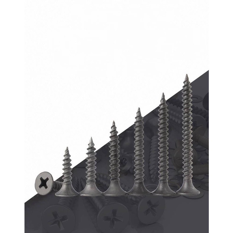 สกรูไดวอล-สกรูขันฝ้า-สกรูดำ-แพคละ-1000g-สำหรับยิงฝ้าเพดานผนังเบา-drywall-screws