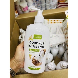 โลชั่นโสมมะพร้าว Angel White Coconut Ginseng White Lotion Spf60pa++500ml.