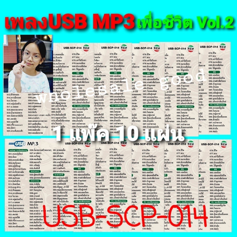 cholly-shop-ราคา-1แพ๊ค-10อัน-usb-scp-014-เพื่อชีวิต-vol-2-แฟลชไดร์ฟเพลง-usb-mp3-usbเพลง100เพลง-ขายส่ง-ขายยกแพ๊ค