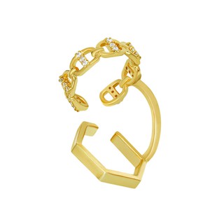 A.CEMI Infinity Hexagon Double Earcuff