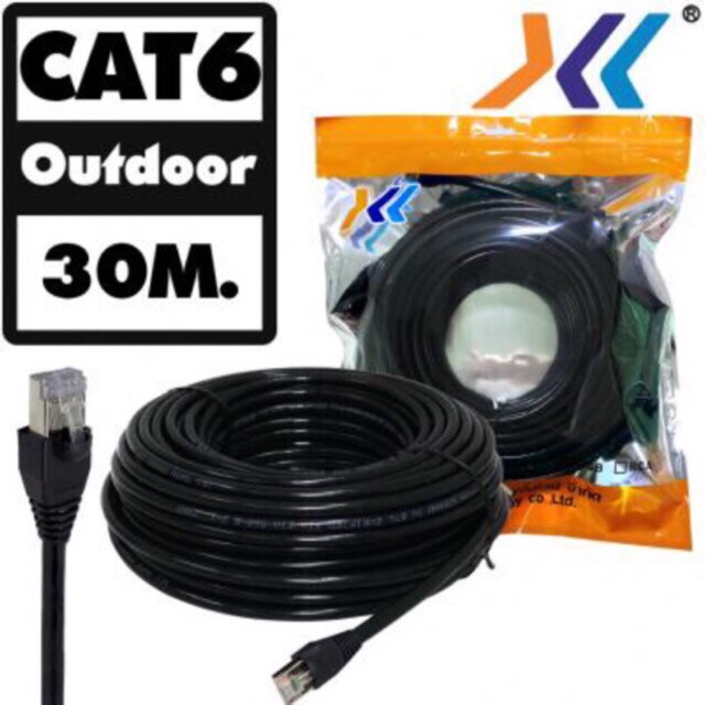 ภาพหน้าปกสินค้าสายแลน UTP CAT6 Outdoor Cable เกรด A ยาว 30m. ใช้ภายนอกอาคารสำเร็จรูปแบบพร้อมใช้งาน ผลิตจากวัสดุเกรด A อย่างดี