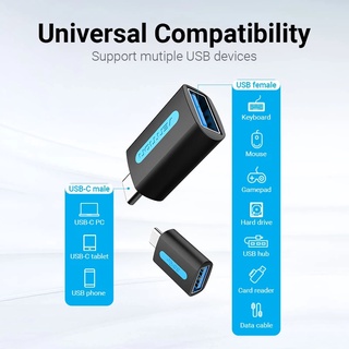 Vention อะแดปเตอร์ USB3.0 เป็น Type C สําหรับแล็ปท็อป แท็บเล็ต โทรศัพท์ Mini USB Type-C OTG