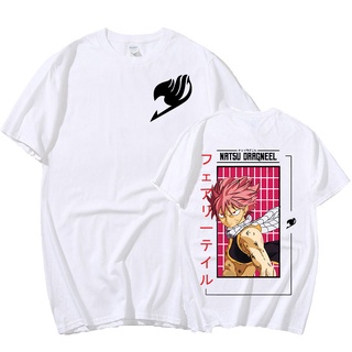 เสื้อยืดผ้าฝ้ายพิมพ์ลาย เสื้อยืด พิมพ์ลายการ์ตูนอนิเมะ Fairy Tail Natsu Dragneel สไตล์ฮิปฮอป