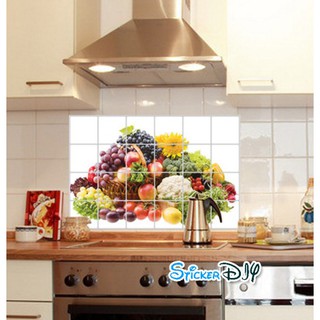 Aluminium Foil Sticker สติ๊กเกอร์อลูมิเนียม Freshy Fruits A (กว้าง90cm.xสูง60cm.)